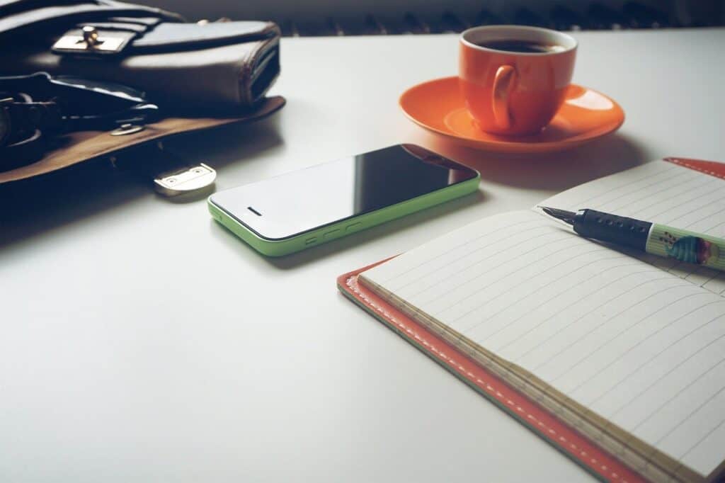 purse, wallet, coffee