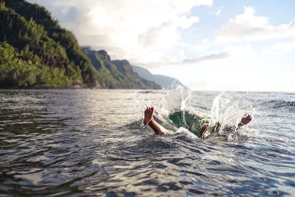 splash, jump, dive